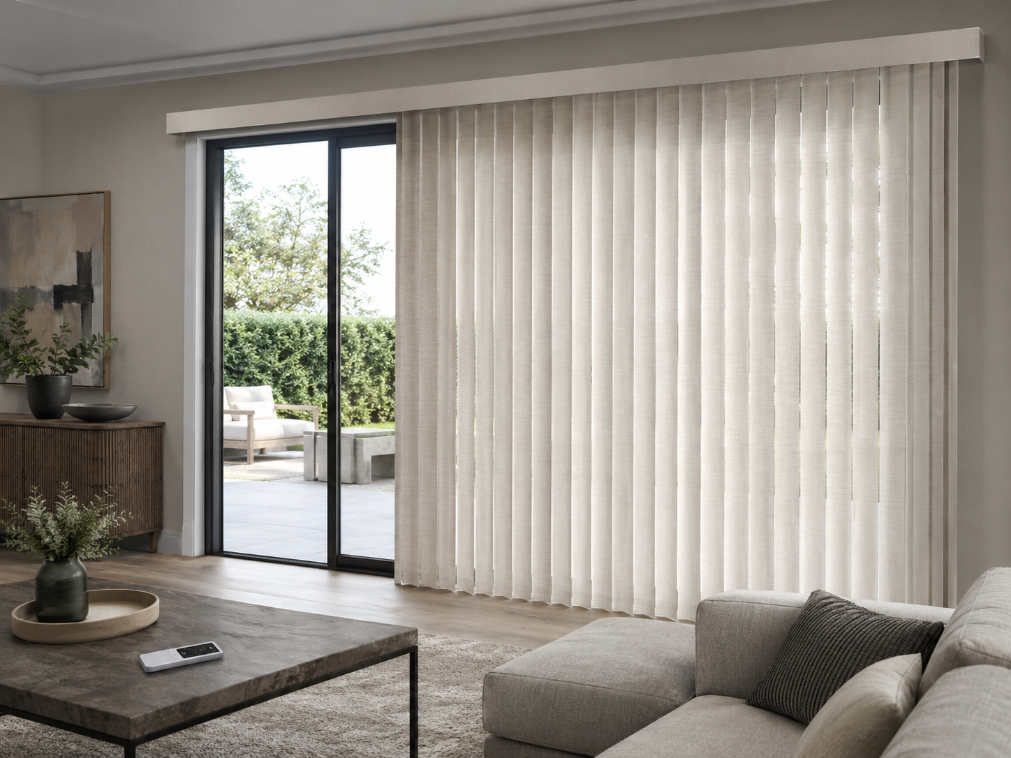 Hudson motorized shades in a living room